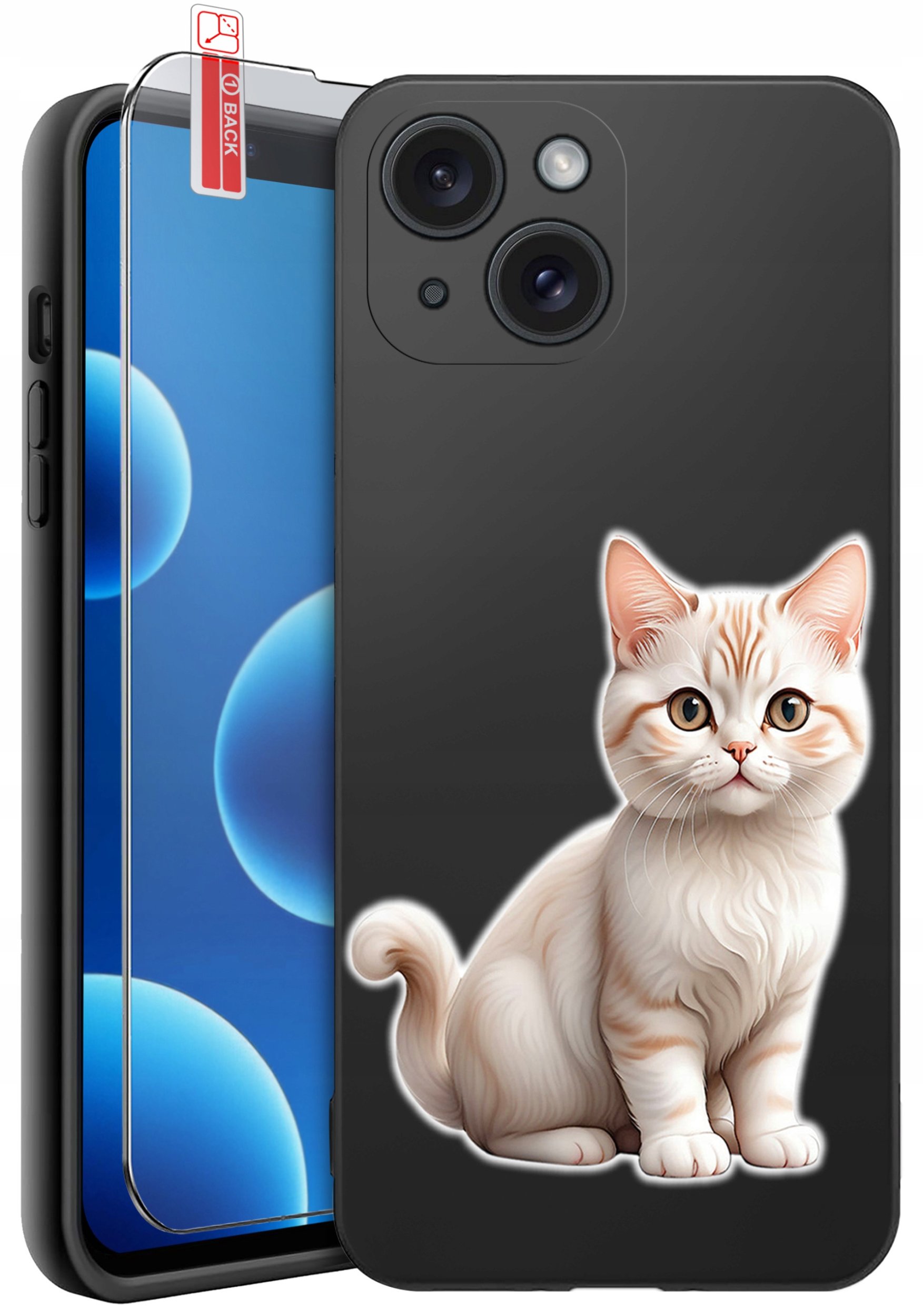 ETUI do iPhone 13 | 14 | WZORY | SILIKONOWE MATT CASE + SZKŁO 9H