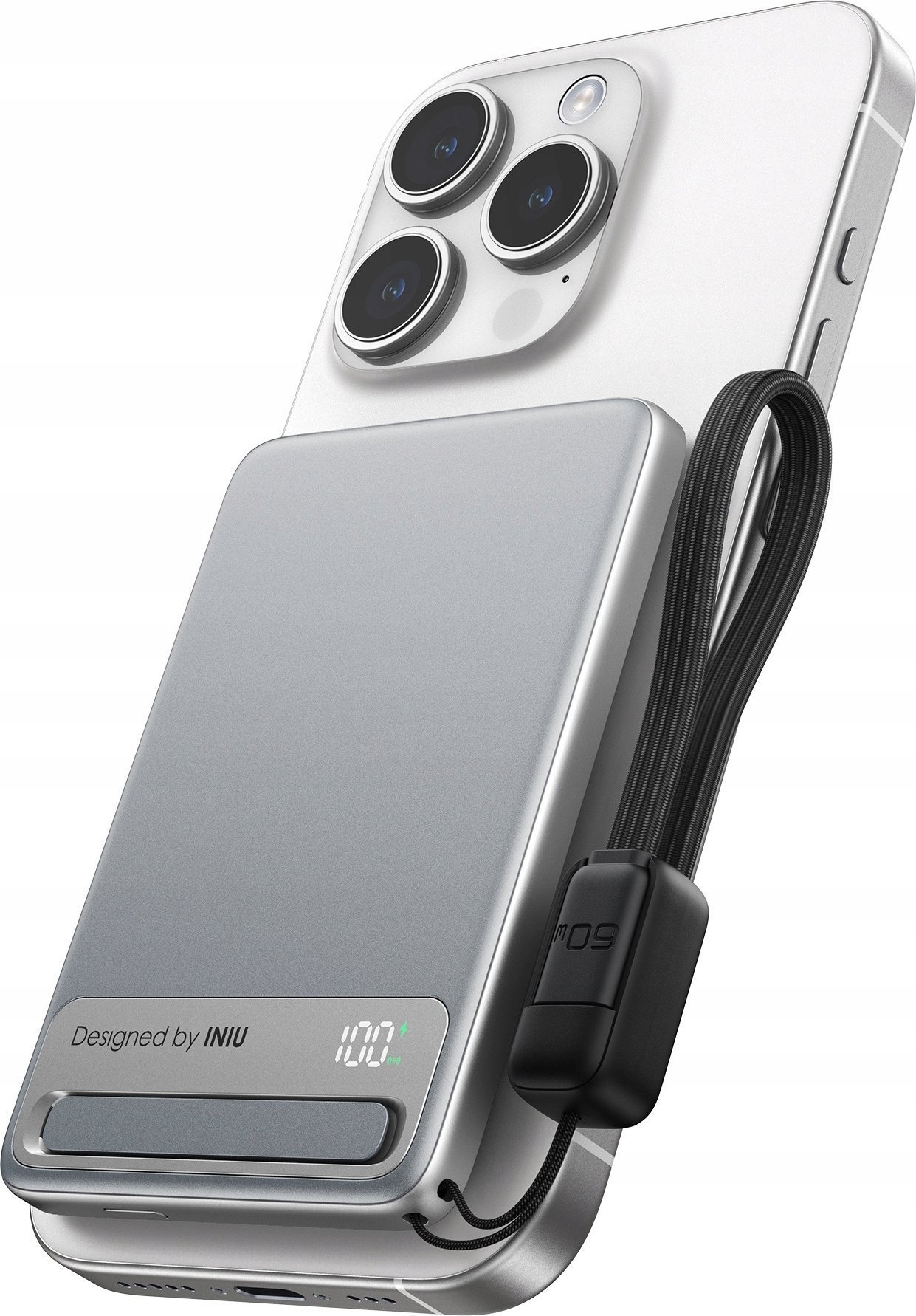 Adam Elements INIU Powerbank MagPro Slim - magnetyczny powerbank bezprzewodowy 5000mAh srebrny