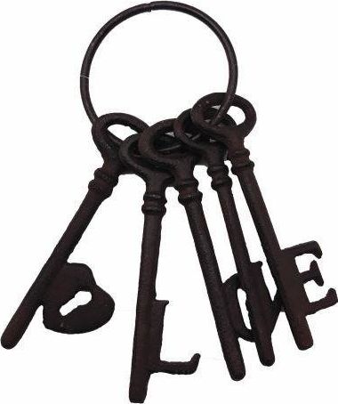 Tajemniczy ogród Dekoracja pęk kluczy love met. uniwersalny