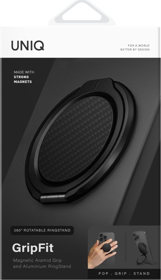 UNIQ Gripfit Premium 360 Magnetic Mount&Kickstand Magnetic Holder black/carbon black