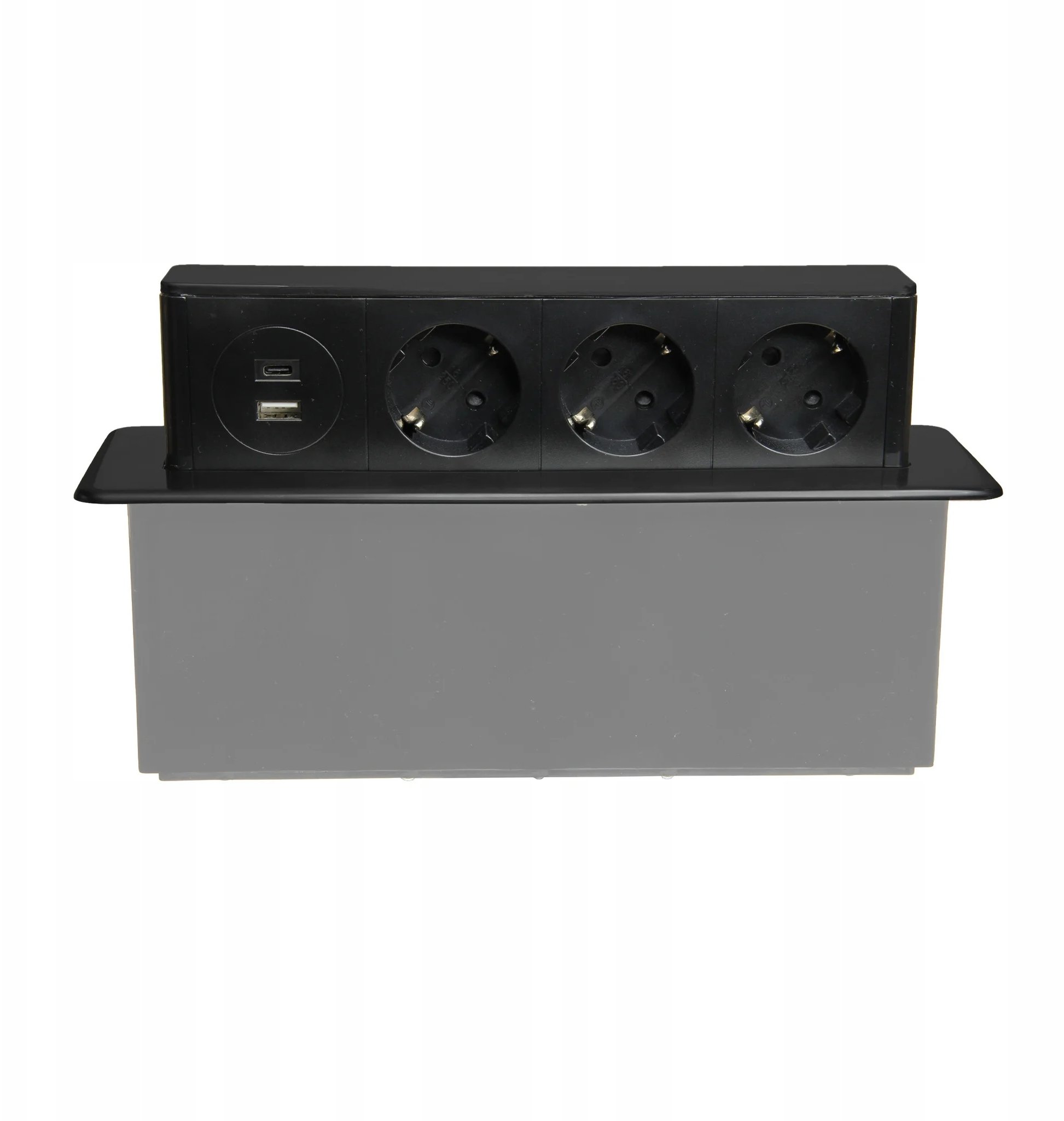Gniazdo meblowe do zabudowy 3 złącza wtyczkowe schuko 1xUSB A 1xUSB C GMZ/S-5AP W-72015