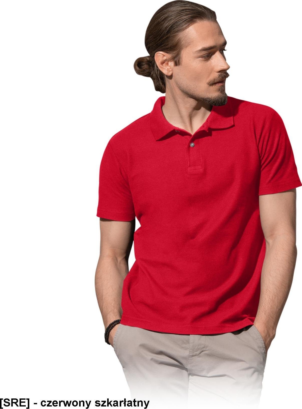 R.E.I.S. ST3000 - POLO MĘSKIE - czerwony szkarłatny 3XL