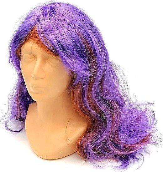 Peruka fioletowa z pasemkami