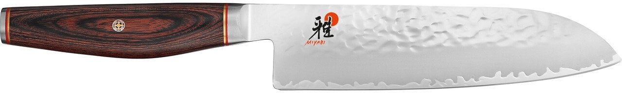 Miyabi Nóż Santoku 14 cm, Brązowy, Wygładzony