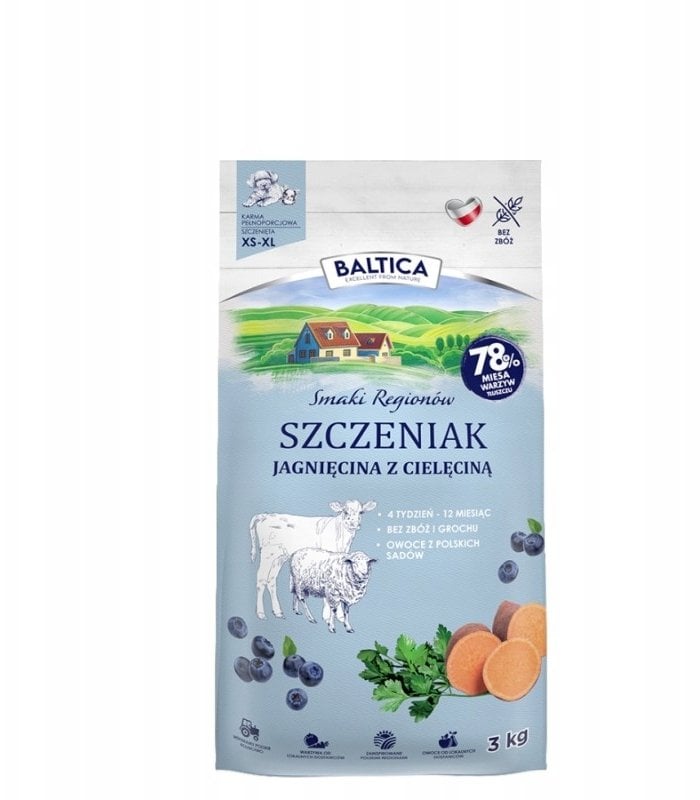 BALTICA SMAKI REGIONÓW Szczeniak Jagnięcina z cielęciną S / L / XL 3kg