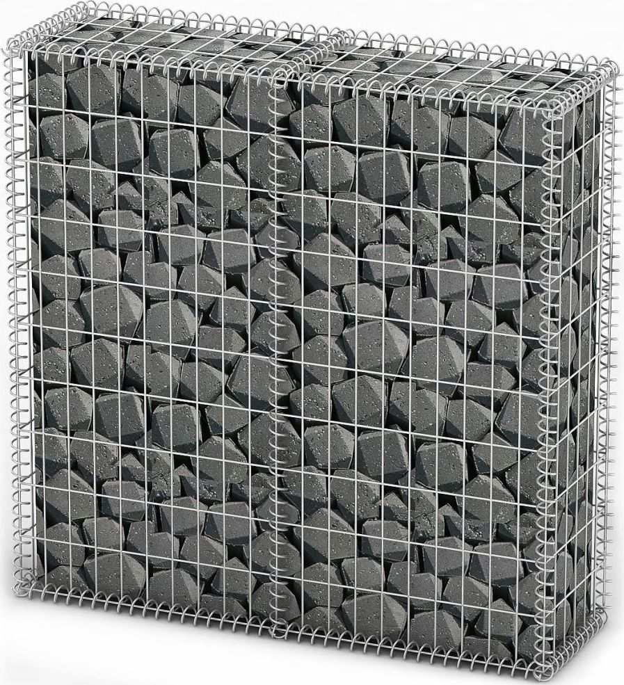 vidaXL Kosz gabionowy z pokrywami, drut galwanizowany, 100x100x30 cm