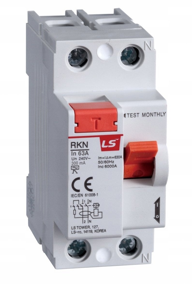 Wyłącznik różnicowoprądowy 2P 32A 0,3A typ AC RKN 2P 32A 300mA 06220108R0