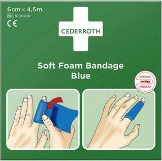Cederroth Bandaż z pianki Cederroth Soft Foam Bandage Blue, 6 cm x 450cm