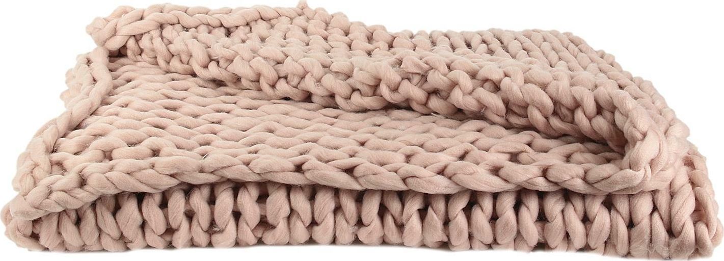 Intesi Koc Chunky gruby różowy dzianinowy