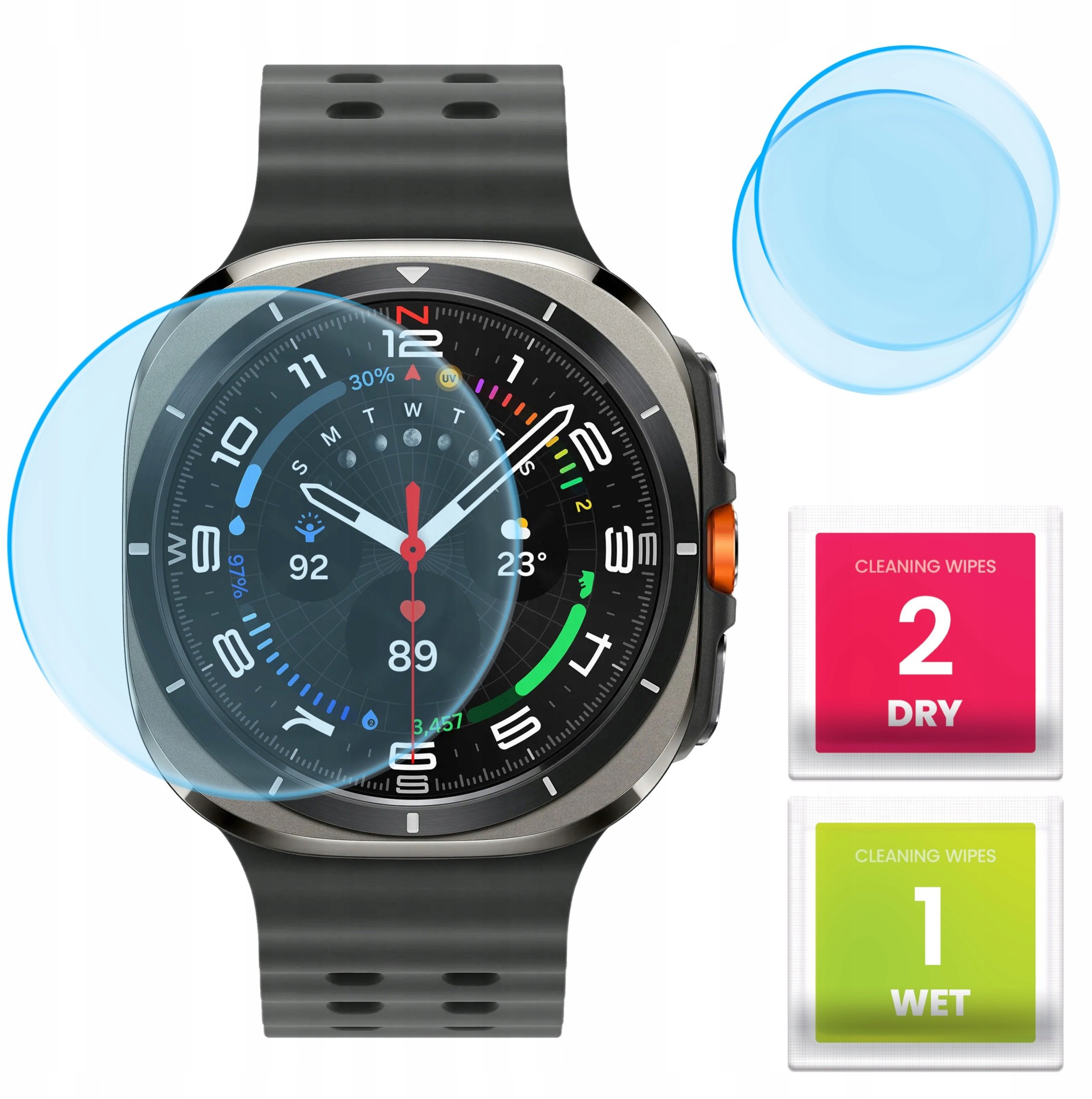 2-PAK Szkło Hybrydowe do Samsung Galaxy Watch Ultra 47 mm (Szkiełko, 9H)