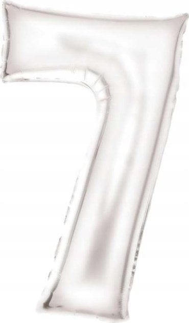 AMSCAN Balon foliowy cyfra 7 satynowa biała 86cm 9917299
