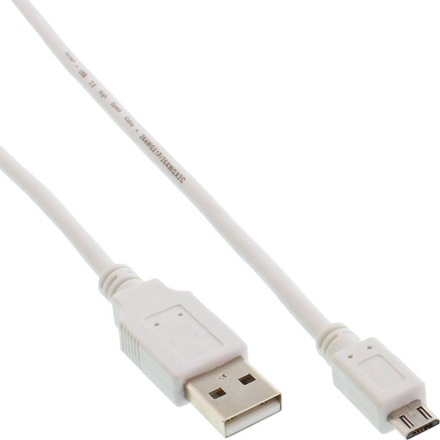 Kabel USB InLine USB-A - microUSB 1.5 m Biały (31715W)