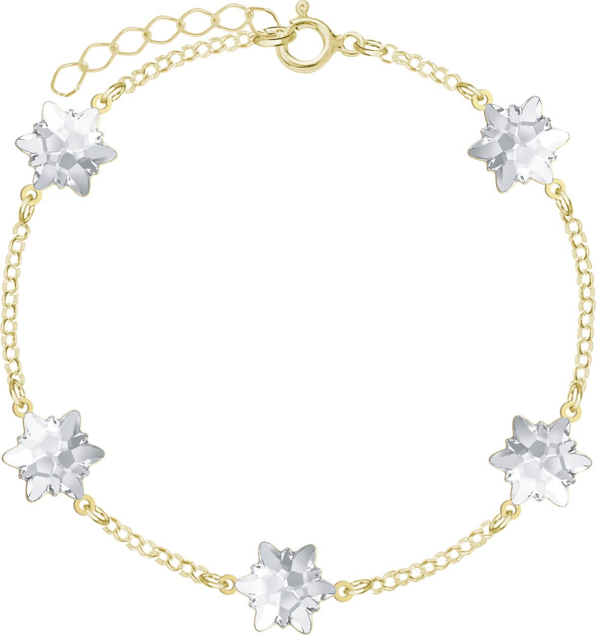 MEJK Jewellery Bransoletka Pozłacana Płatki Śniegu Boże Narodzenie