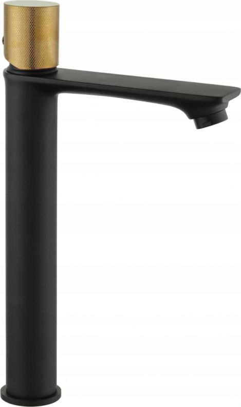 Bateria umywalkowa Mexen Royo One stojąca czarny mat + złoto