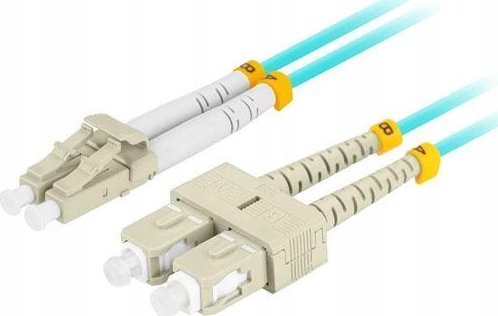 Lanberg Patchcord światłowodowy Lanberg MM LC/UPC-SC/UPC DUPLEX 3.0MM OM3 50/125 LSZH 1m aqua