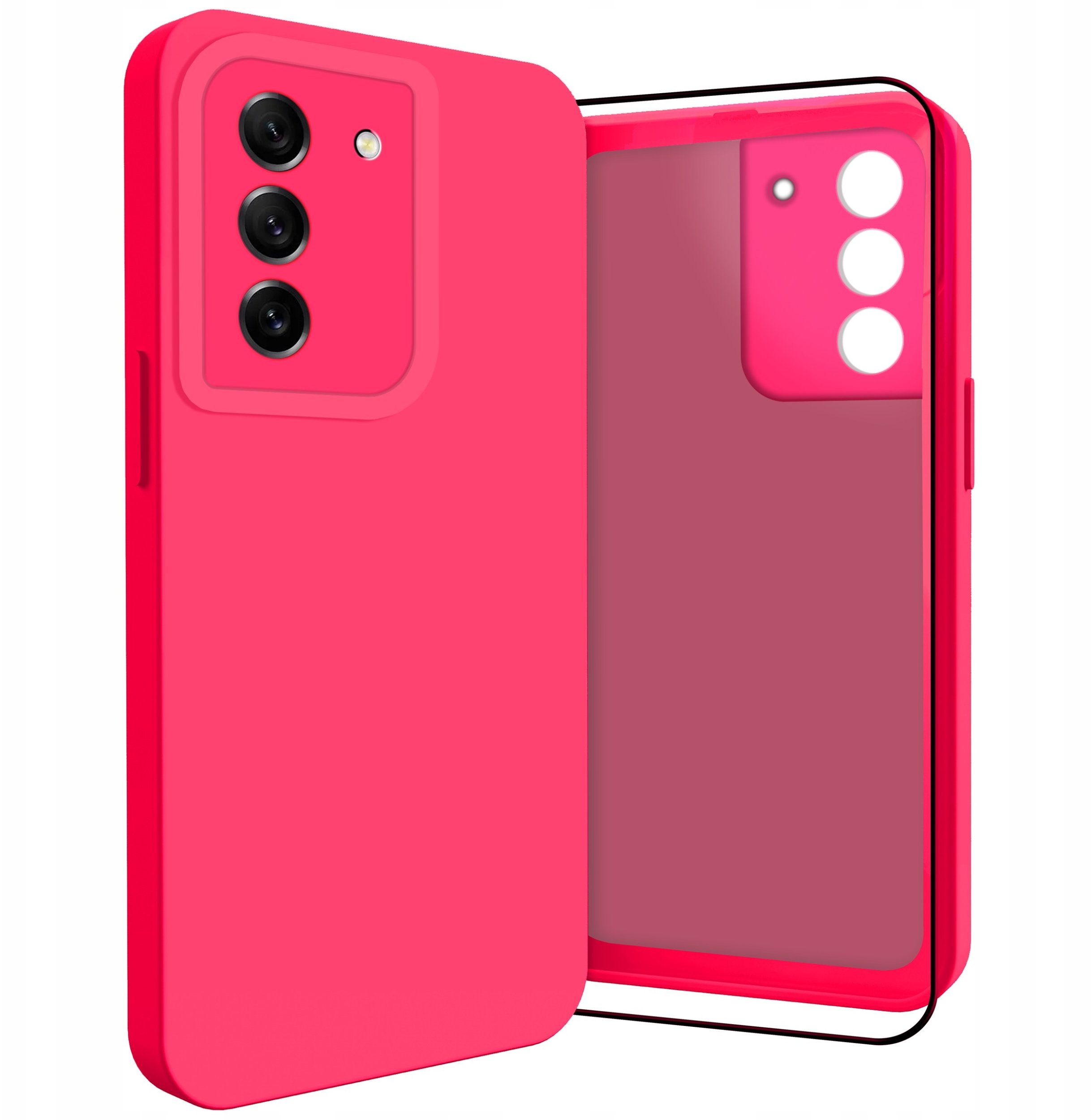 Etui do Samsung Galaxy S21 FE (Osłona Kamery, Fuksjowe, Plecki) Szkło 9H