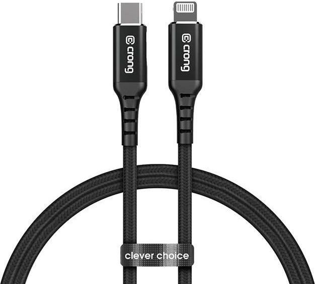 Kabel USB Crong USB-C - Lightning 1.5 m Czarny (CRG-AL15USCL-BLK)