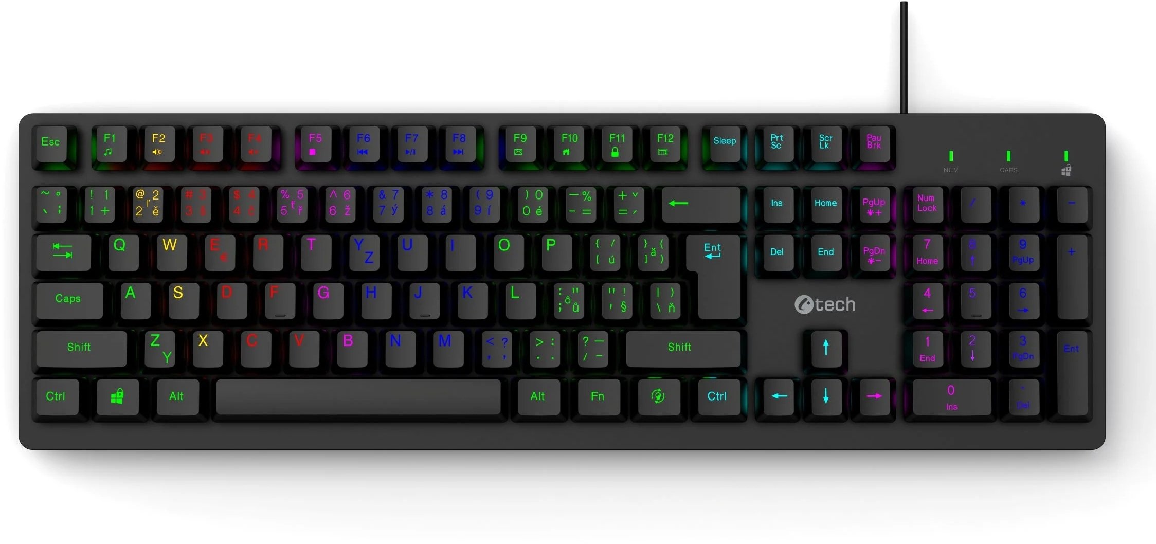 Klawiatura C-Tech C-TECH Klawiatura Riven, przewodowa USB, czarna