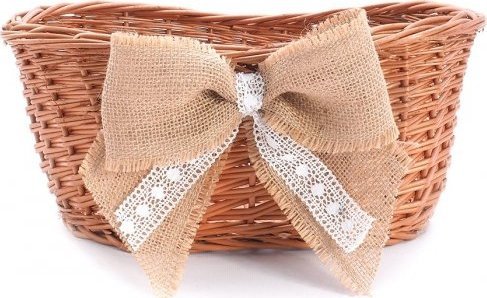 Wnuk Koszyk wiklinowy na prezenty z kokardą