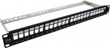 Alantec Patch panel pusty 19" modularny 24 porty 1U z podporą, niewyposażony (PK020)