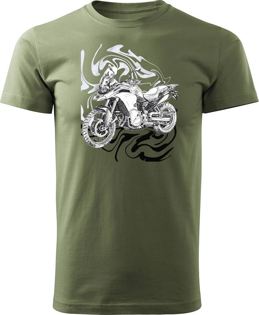 Topslang Koszulka motocyklowa z motocyklem na motor BMW GS F850 męska khaki M