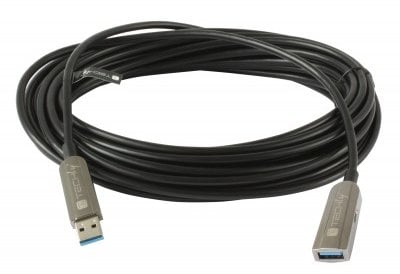Kabel USB Techly USB-A - USB-A 20 m Czarny (ICOC-U3AMF-HY-020)