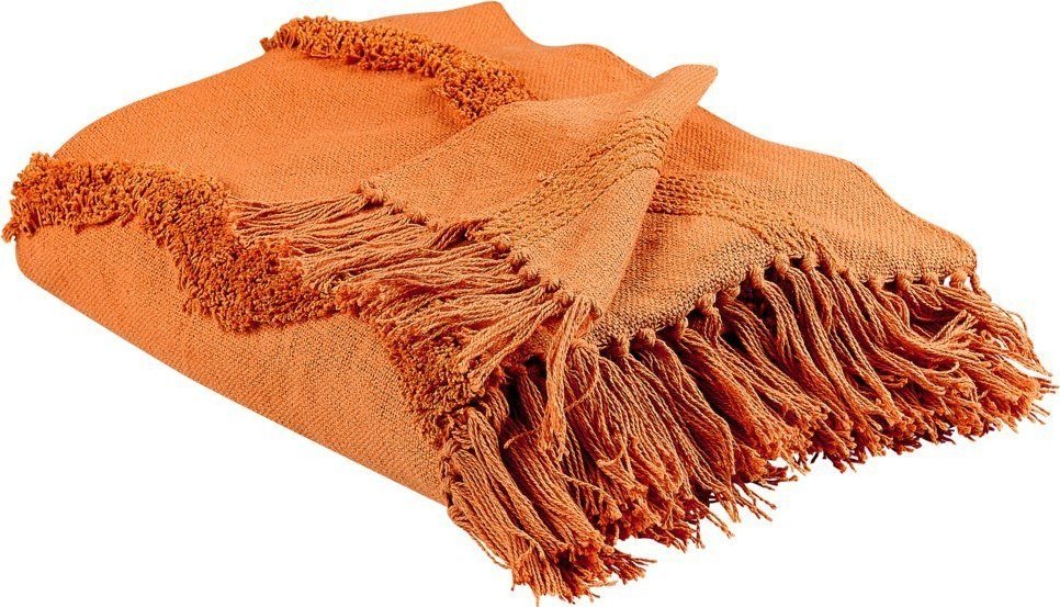 Beliani Bawełniany koc 125 x 150 cm pomarańczowy KHARI!