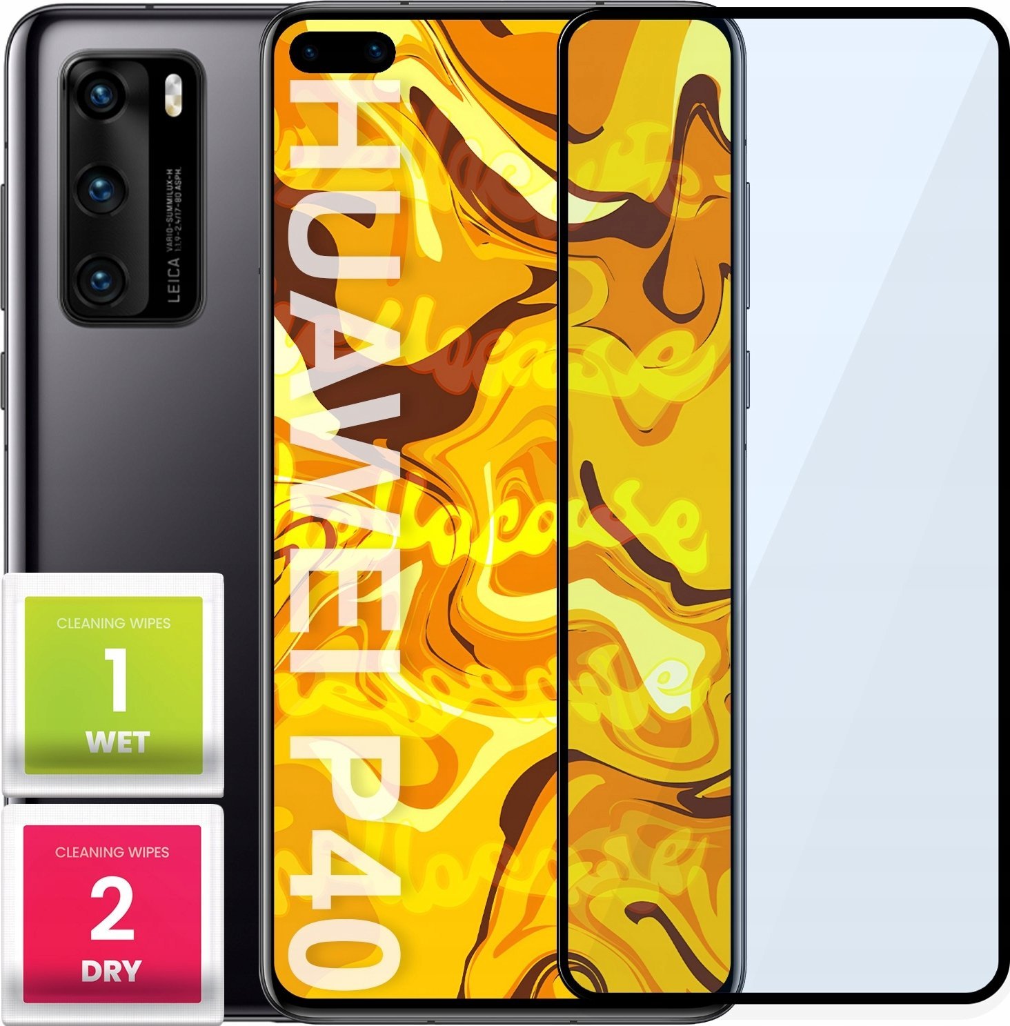 Hello Case SZKŁO HARTOWANE DO HUAWEI P40 PEŁNE NA CAŁY EKRAN SZKIEŁKO OCHRONNE SZYBKA