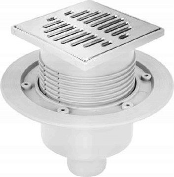 Syfon McAlpine Wpust podłogowy z zaworem;kratka nierdz. 115x115mm; odejście pion. 40/50mm