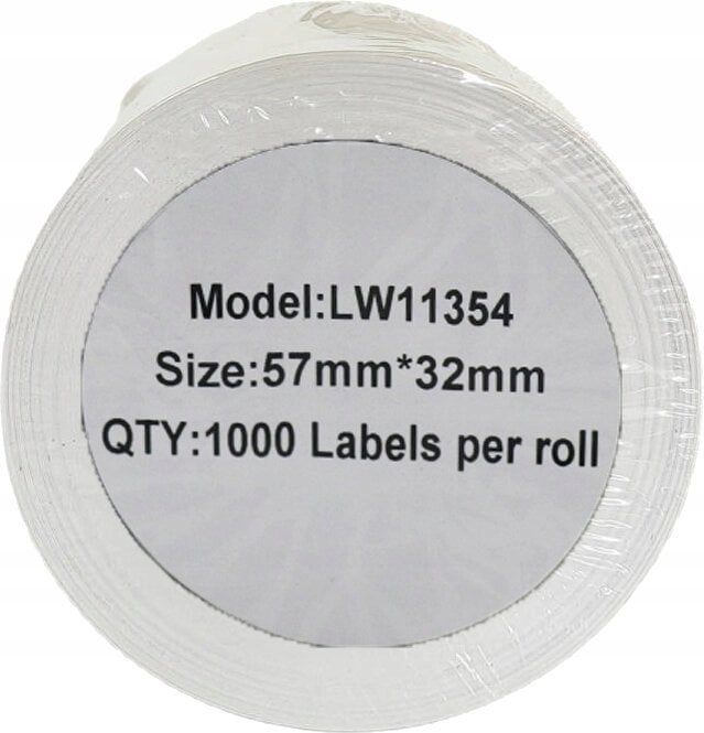 Etykieta DYMO LW 11354 57mm x 32mm 1000s czarny na białym zamiennik S0722540