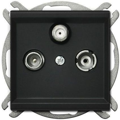 Ospel Gniazdo antenowe Sonata RTV-SAT przelotowe czarny metalik (GPA-RSP/m/33)