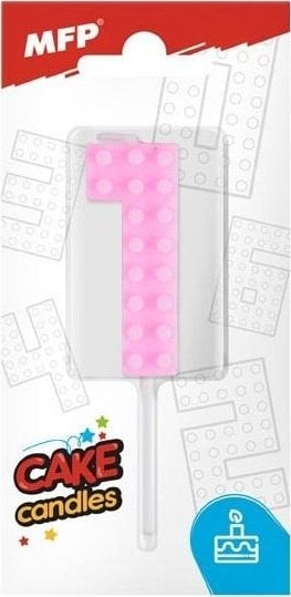 MFP paper świeczka do tortu nr 1 różowa 8800092