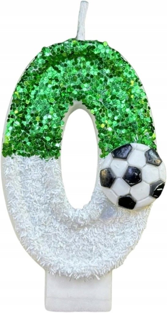 Świeczka Na Tort Piłka Nożna Urodzinowa Świeczki na Urodziny CYFRA 0