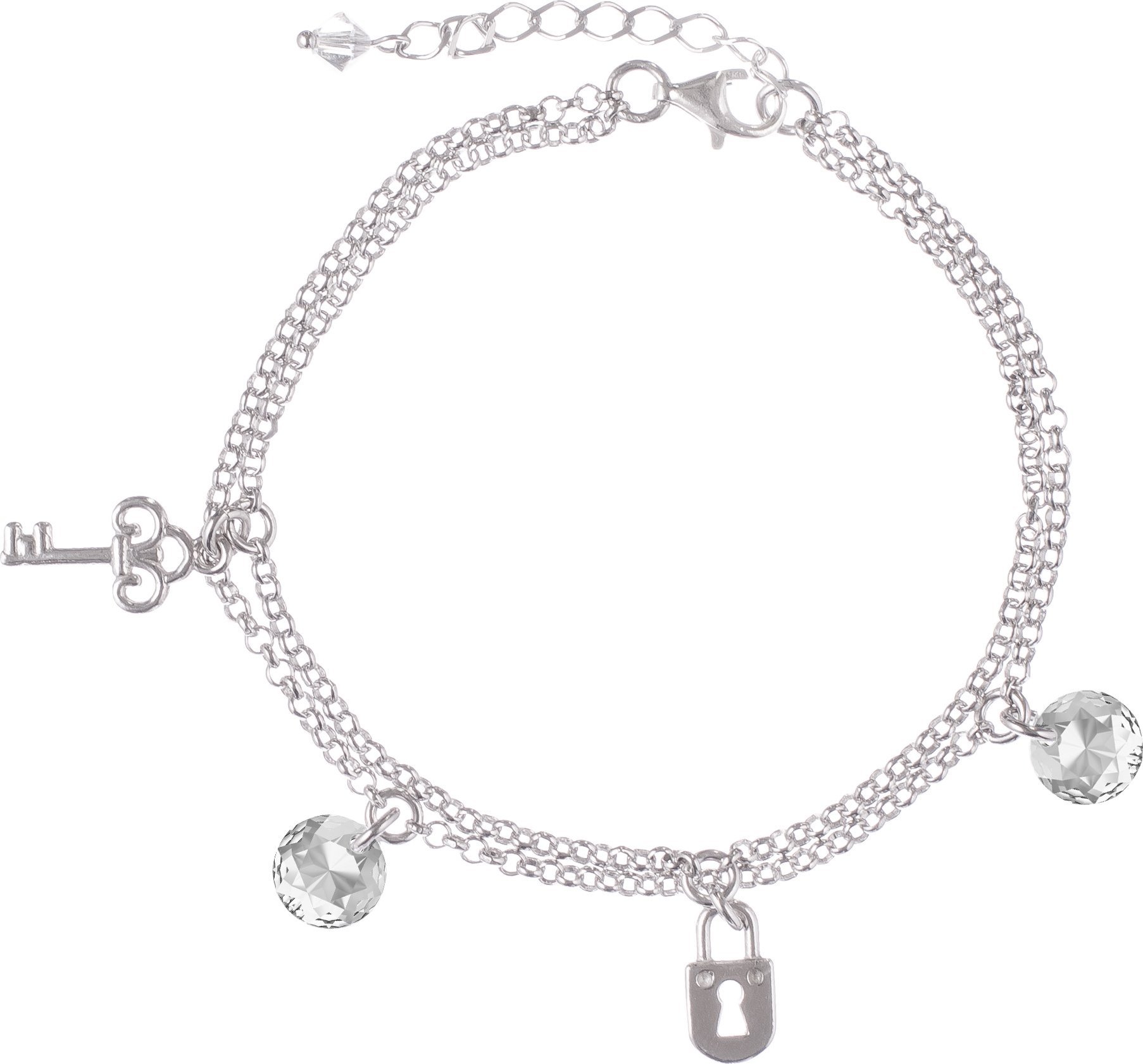 Radziszewska Jewellery Bransoletka Srebrna Kłódka Klucz