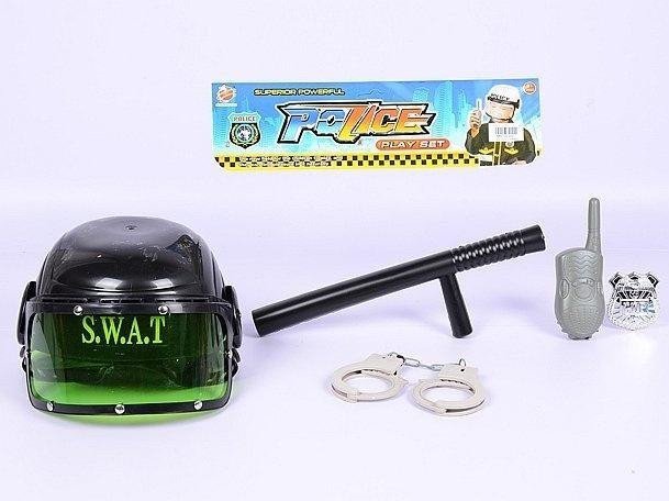Zestaw policyjny z hełmem PCV 31x24x14cm