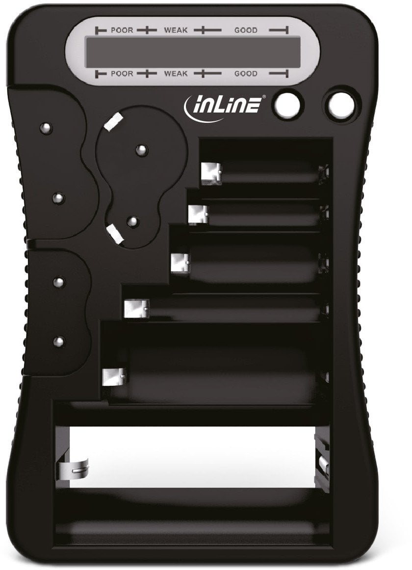 Batterietester mit LCD-Anzeige, für Rund- und Knopfzellen sowie 9V-Block