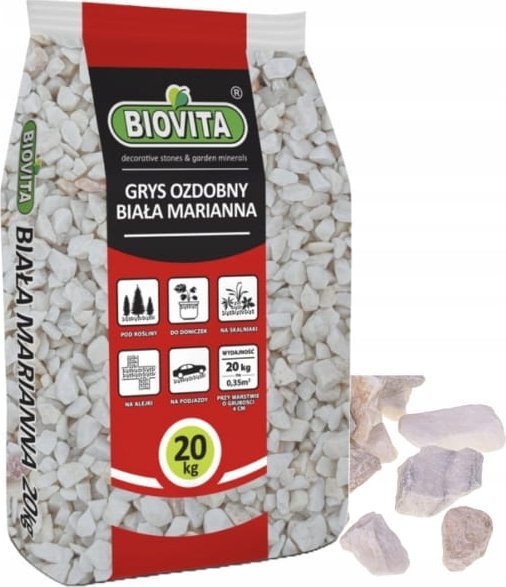Grys ozdobny Biała Mariana 16-32mm Biały i szary kamień dekoracyjny 20kg