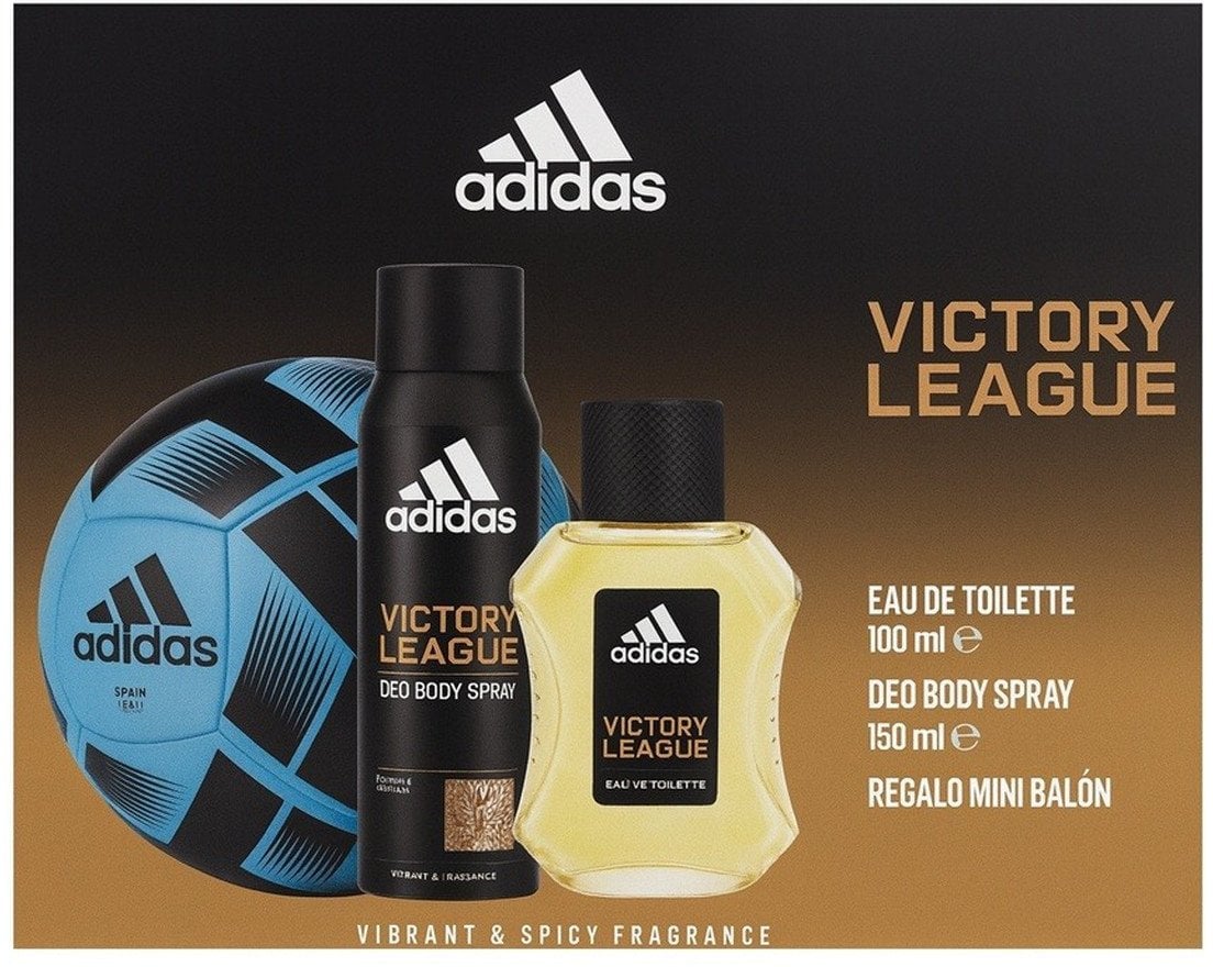 Adidas Victory League Zestaw woda toaletowa spray 100ml + dezodorant spray 150ml + mała piłka