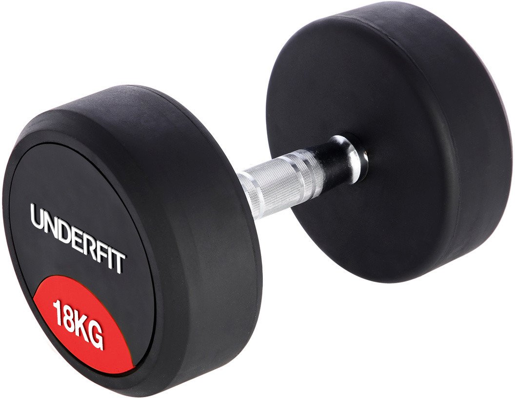 Hantla gumowana 18 kg UNDERFIT do ćwiczeń siłowych fitness