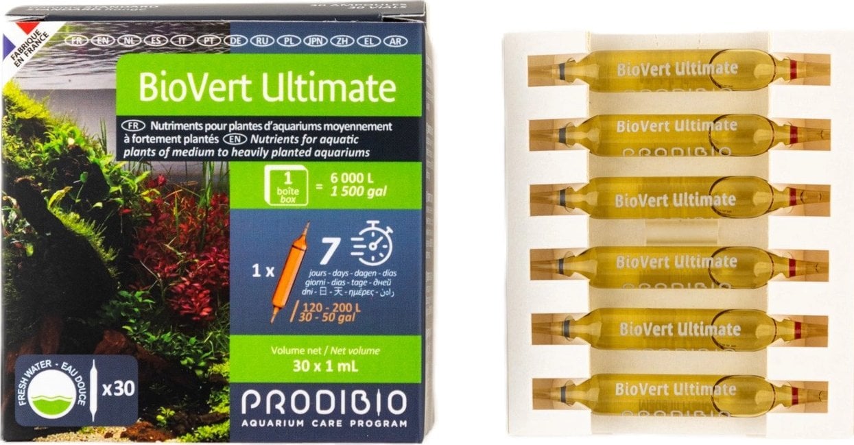 PRODIBIO Biovert Ultimate 30 ampułek zdrowy wzrost roślin akw. słodkowodne