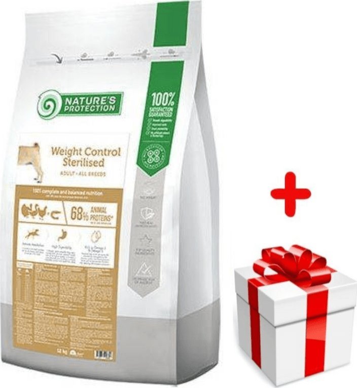 Natures Protection Weight Control Sterilised Poultry with Krill Adult All Breeds 12kg + niespodzianka dla psa