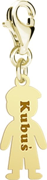 Radziszewska Jewellery Pozłacany Charms Chłopiec Syn Prezent Kobieta dla Mamy GRAWER GRATIS