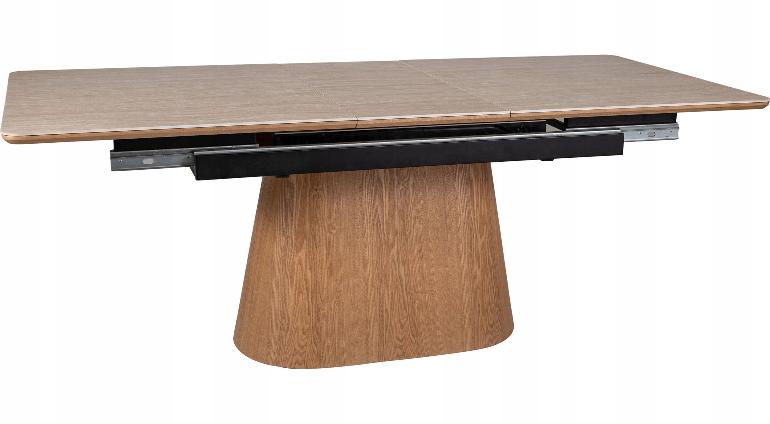 Stół rozkładany 160(200)X90 MONACO ceramika beż travertine/dąb Signal