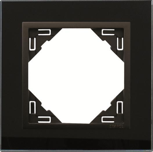 Efapel EFAPEL LOGUS90 CRYSTAL ramka 1-krotna, czarne szkło/czarny 90910 TEP