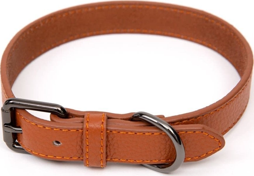 Paw Paw Love - Halsbånd læder hund (Medium) - Cognac
