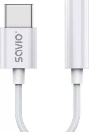 Adapter USB Savio USB-C - Jack 3.5mm Biały (SAVAK-51)