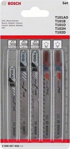 Bosch ZESTAW BRZESZCZOTÓW DO WYRZYNARKI T 5SZT. DREWNO-PLASTIK