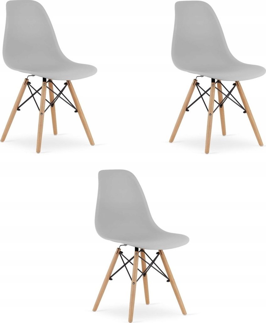 Leobert Krzesło OSAKA szare / nogi naturalne x 3