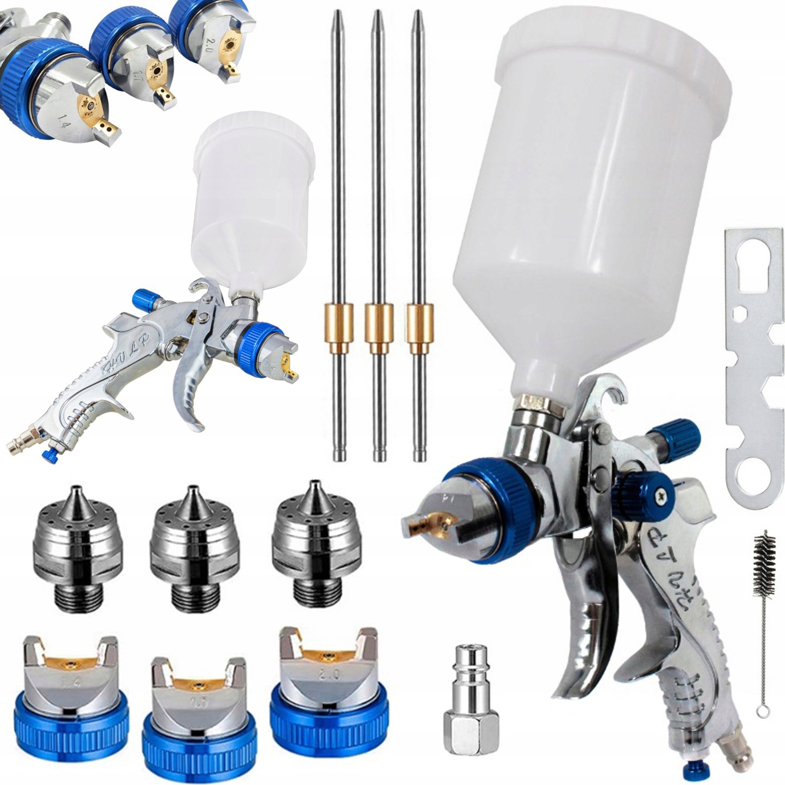 Falon-Tech Pistolet lakierniczy HVLP 1.4/1.7/2.0 mm + kubek 600 ml