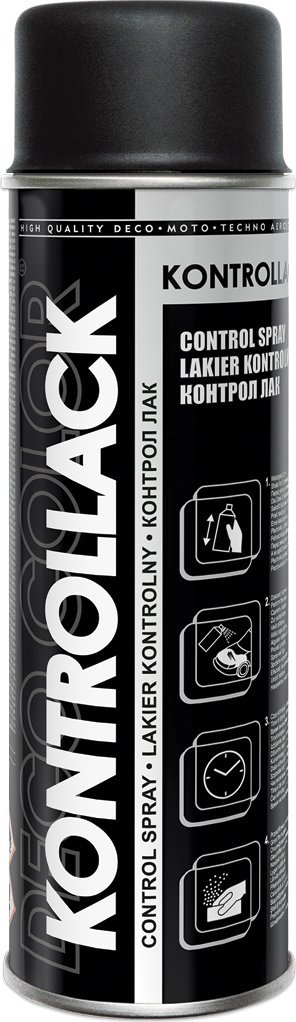 DECO COLOR Lakier spray kontrolny 500ml czarny mat KONTROLLACK